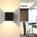 Modern Minimalist Waterproof Cube Up Down Aluminum Glass Induction LED Wall Light Lamps For Bedroom
