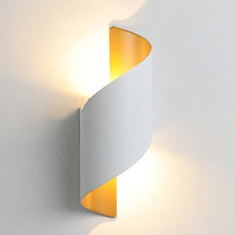 Modern Minimalist Waterproof Spiral Aluminum Acrylic LED Wall Light for Bedroom