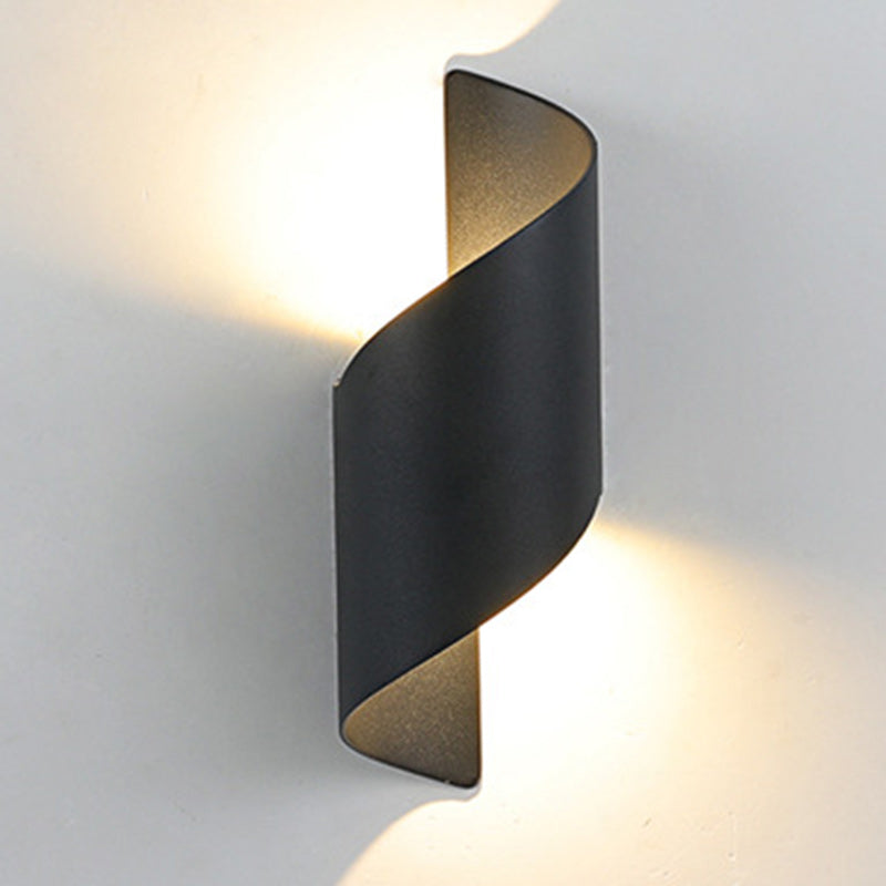 Modern Minimalist Waterproof Spiral Aluminum Acrylic LED Wall Light for Bedroom