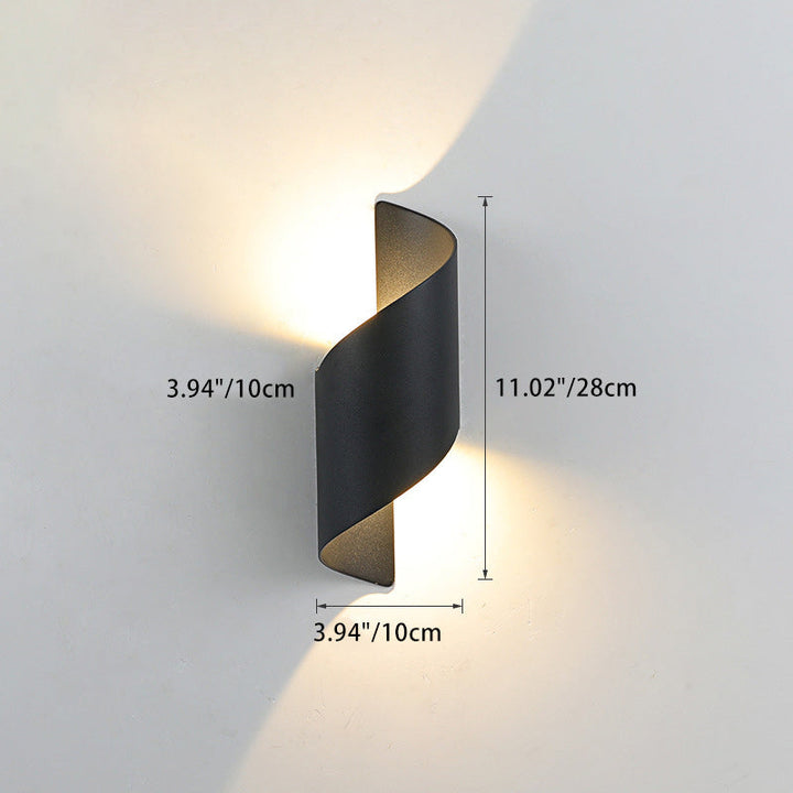 Modern Minimalist Waterproof Spiral Aluminum Acrylic LED Wall Light for Bedroom
