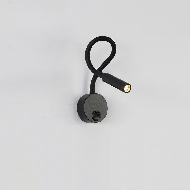 Modern Minimalist Iron Round Flexible Bend Tube LED Reading Lamp Wall Sconce Lamp for Bedroom