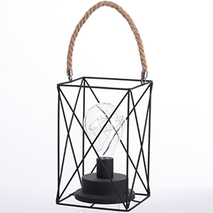 Modern Minimalist Vertical Striped Square Round Iron LED Table Lamp For Living Room