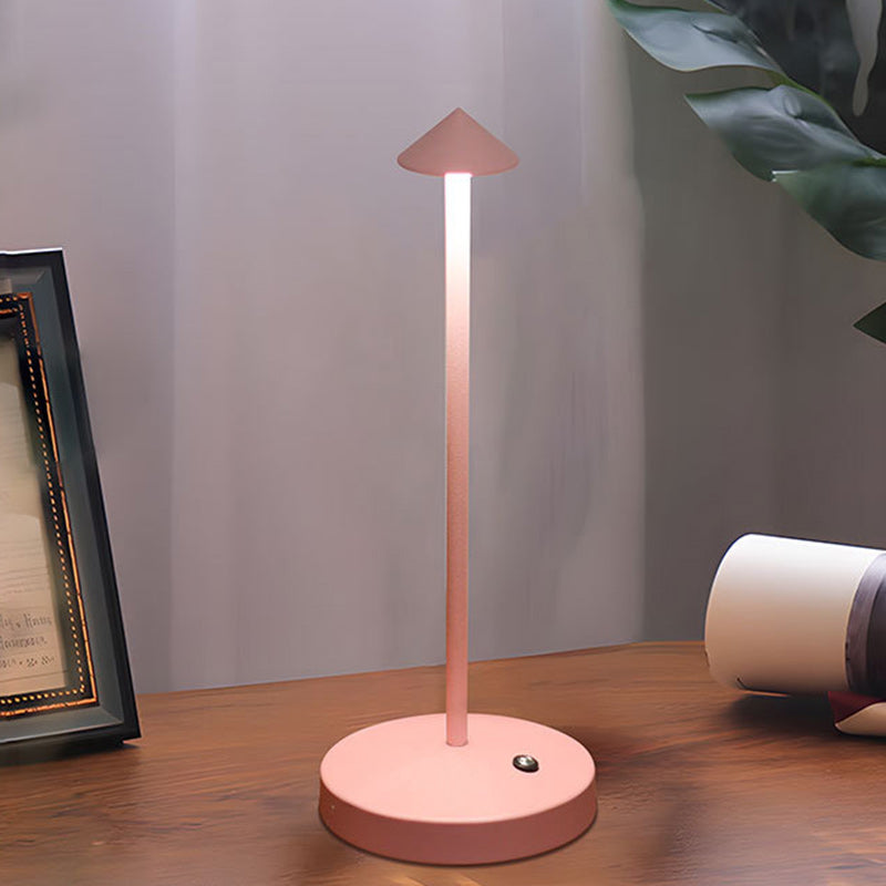 Modern Simplicity Triangle Cone Round Acrylic Cylinder Iron LED Table Lamp for the Living Room