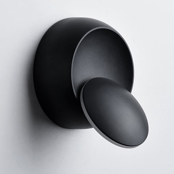 Contemporary Nordic Iron Round Eclipse Rotatable LED Wall Light for Nightstand