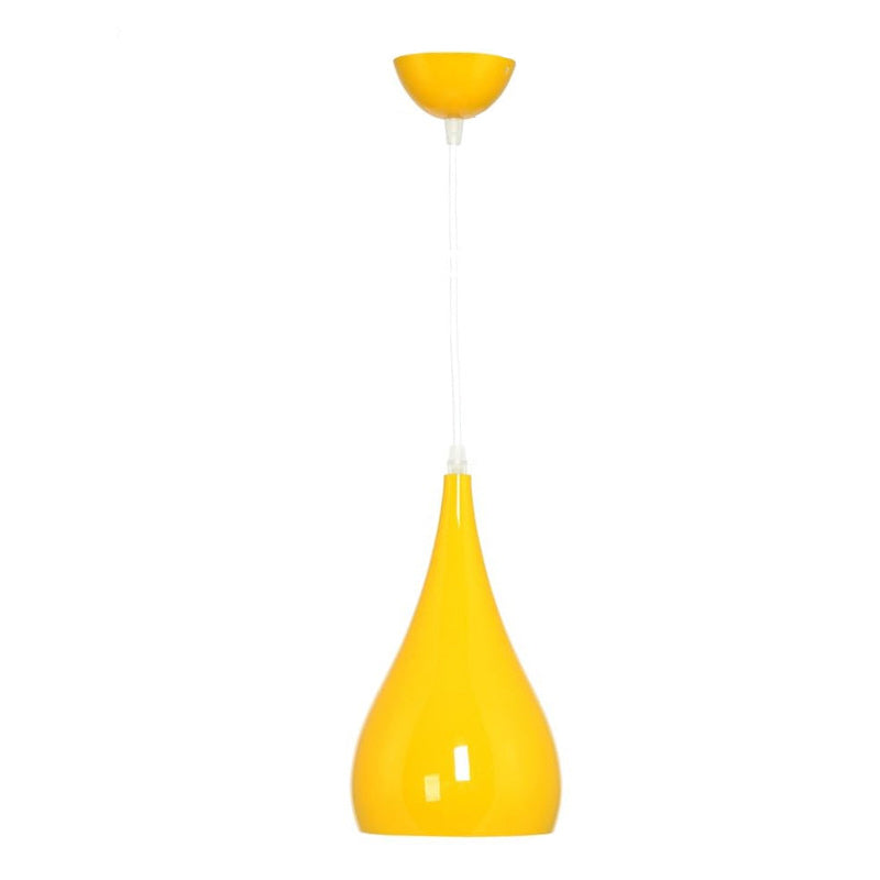 Nordic Iron Wood Aluminum Pumpkin Water Drop 1-Light Pendant Light for Dining Room