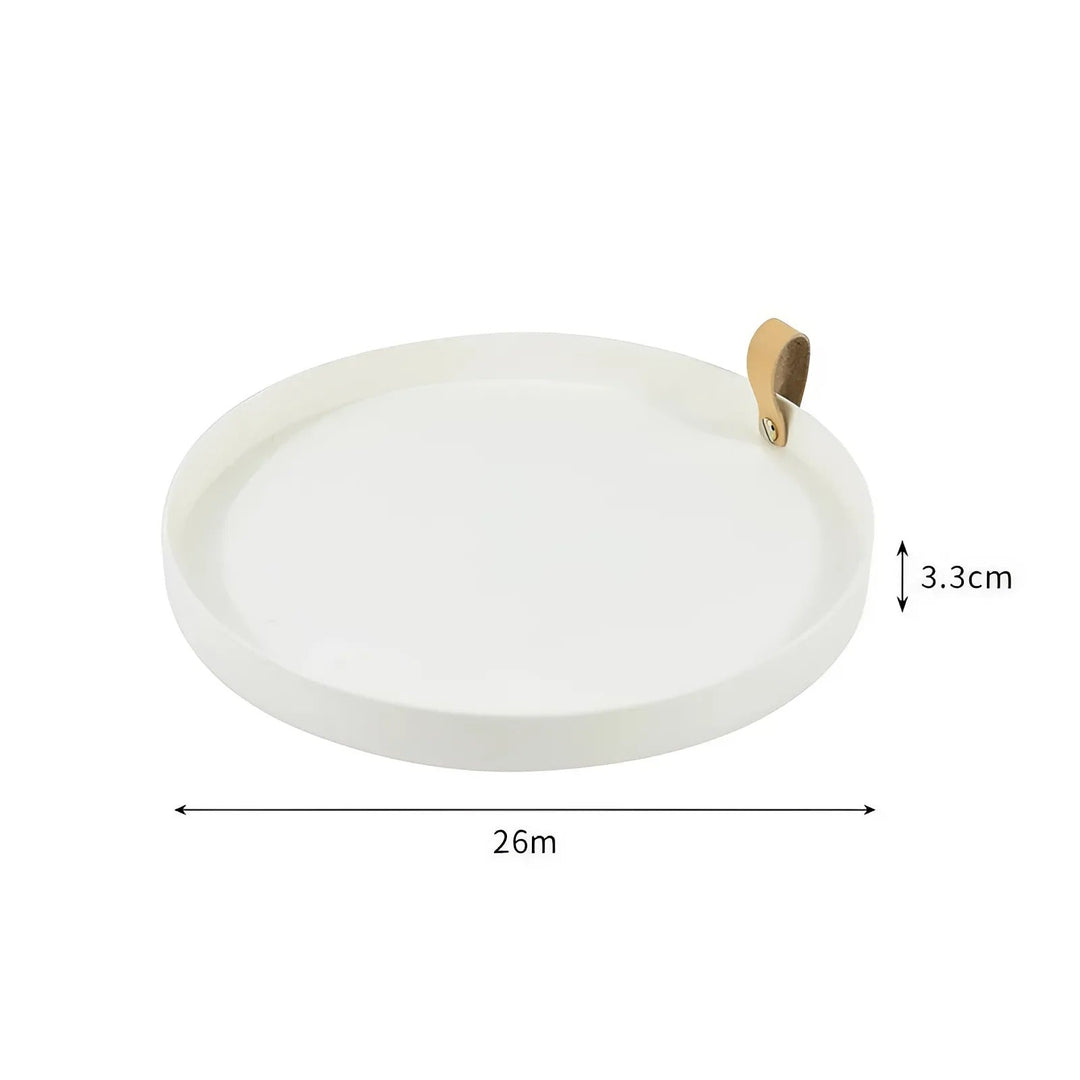 Simple solid color round storage tray