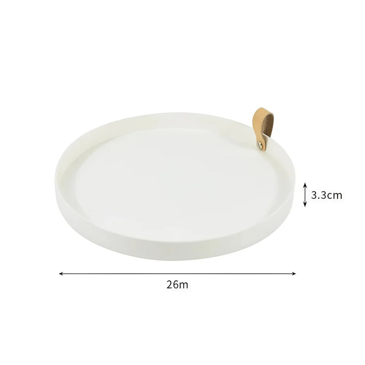 Simple solid color round storage tray