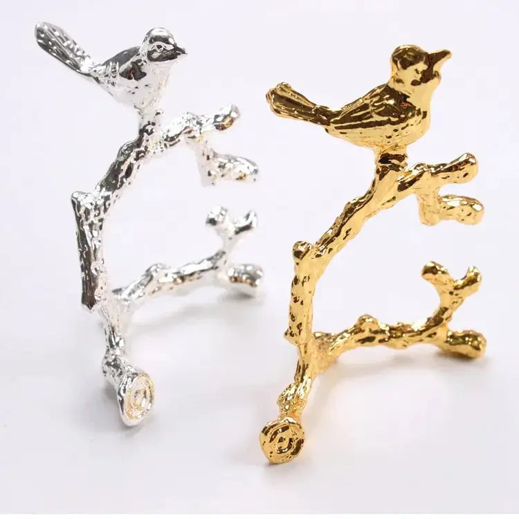 Bird &amp; Flower Napkin Rings - 4 Pieces