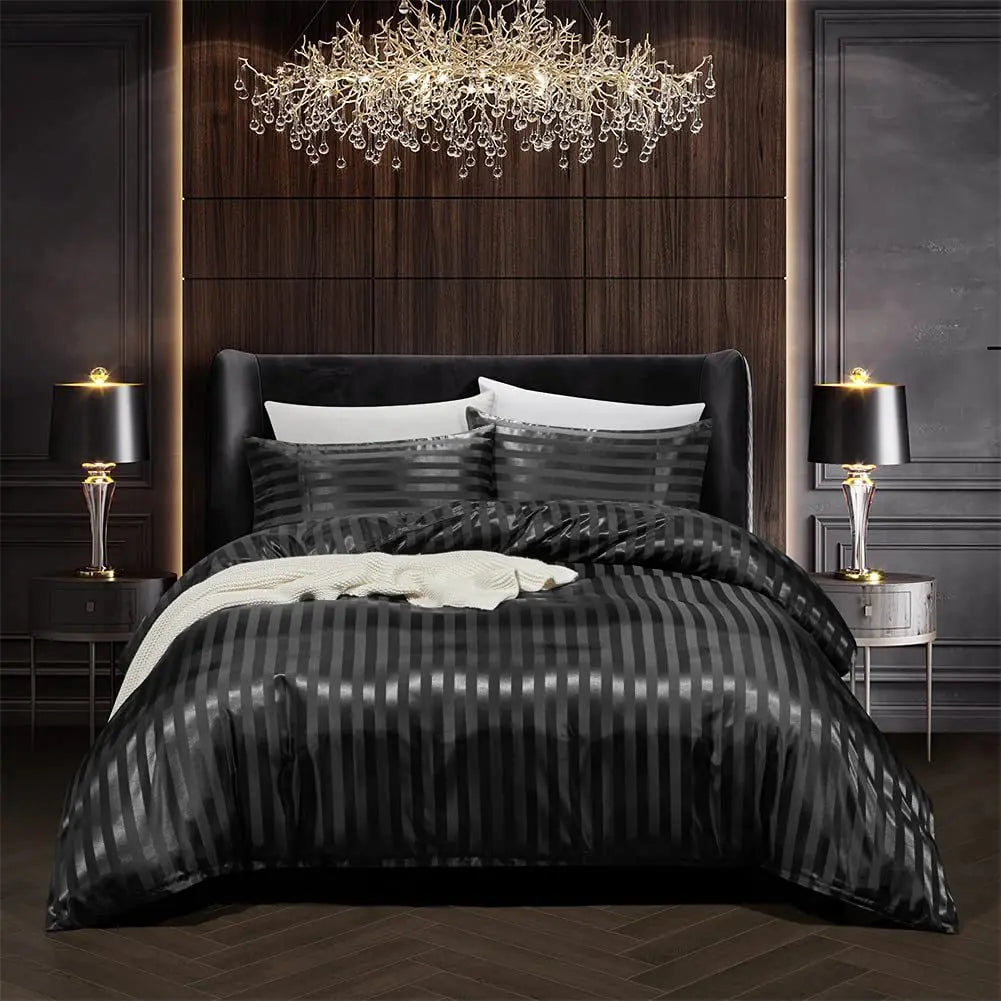 NoirLuxe Set - Luxury Satin Duvet Cover for the Bedroom