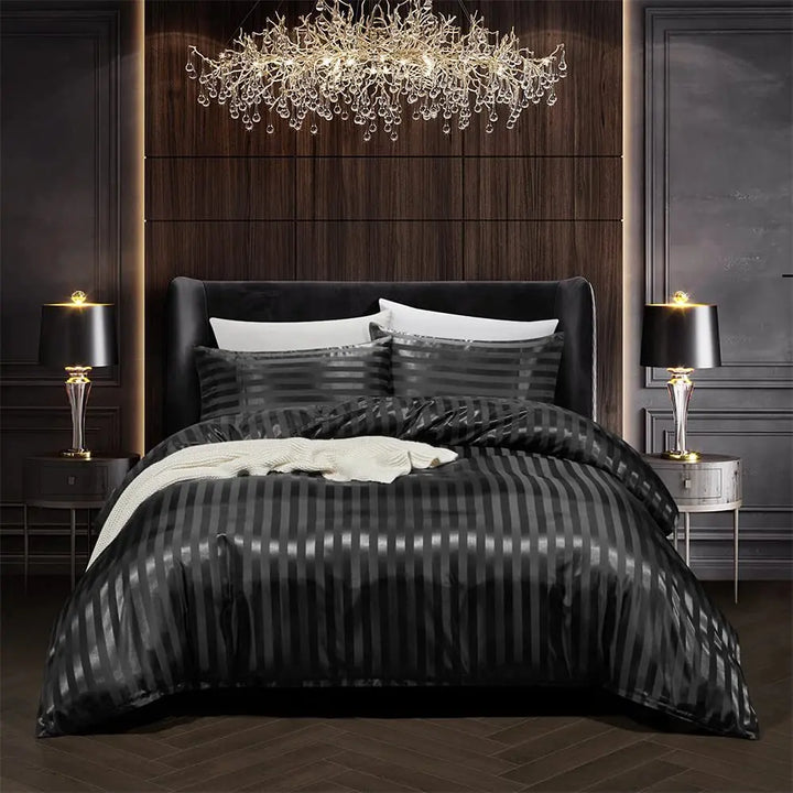 NoirLuxe Set - Luxury Satin Duvet Cover for the Bedroom