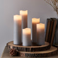 5-piece set pillar candles gray with remote control