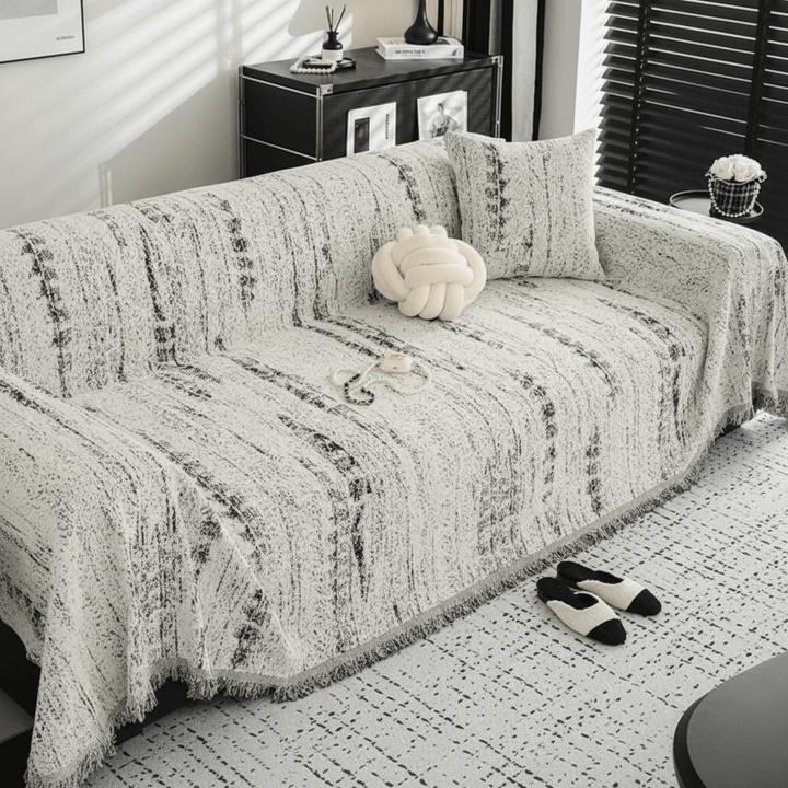 Elegant chenille sofa cover with easy care
