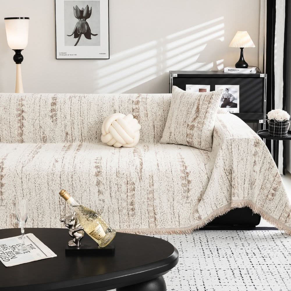 Elegant chenille sofa cover with easy care