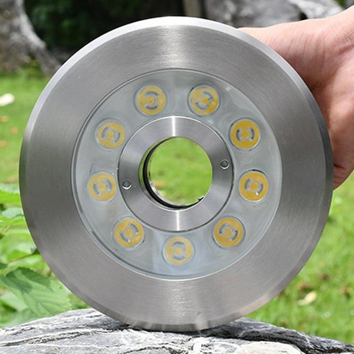 12W Landscape color Changing Ring LED Stainless Steel Underwater Spotlight (colorful)