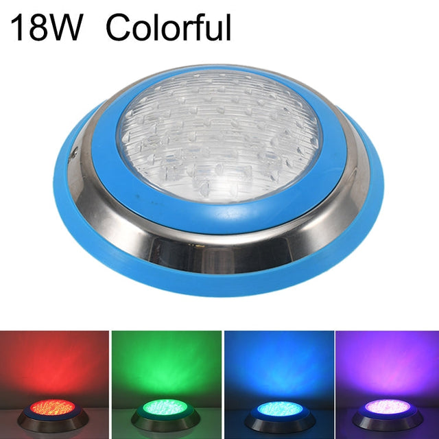 18W LED Stainless Steel Wall Mounted Pool Light Landscape Underwater Light (colorful Light)