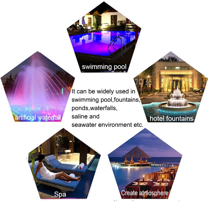 15W LED Stainless Steel Wall Mounted Pool Lighting Landscape Underwater Light (colored Light + Remote Control)