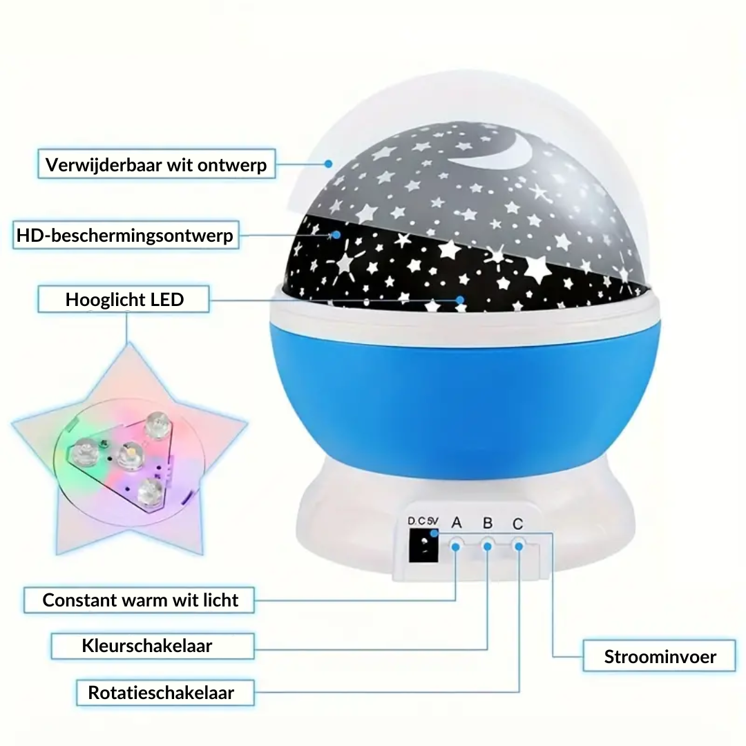 Star Projector Night Light - Luna |