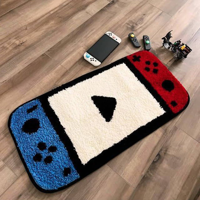 Game controller-shaped faux cashmere printed rug