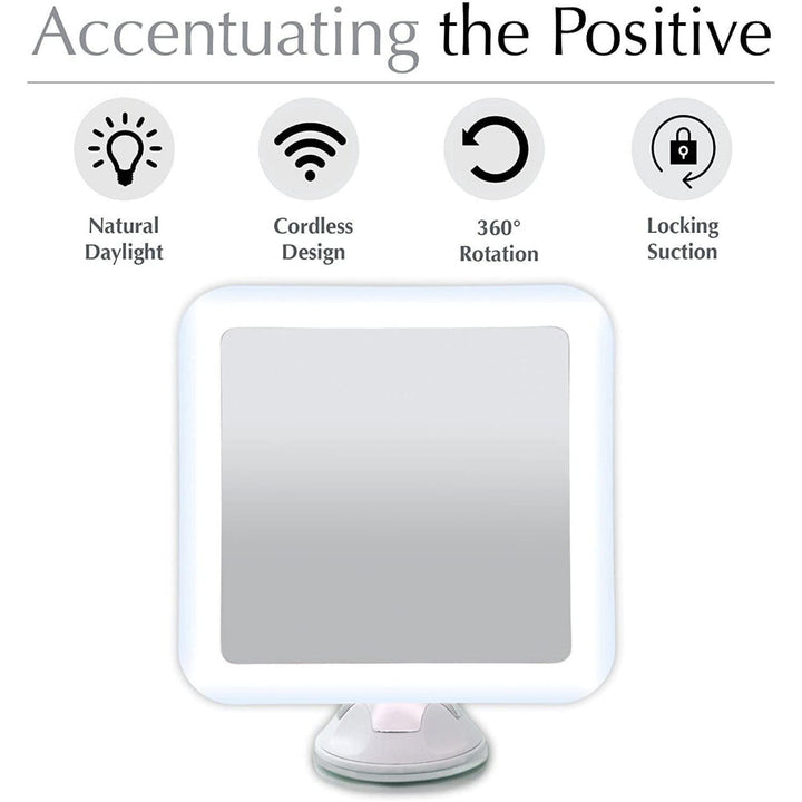 GlowView 10X Lighted Magnifying Mirror with LED &amp; Suction Mount – Portable Makeup Mirror