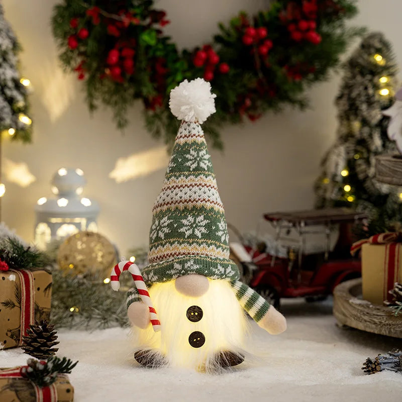 LED Christmas Gnome | Knitted Design with Night Light | Glowing Christmas Decoration | Warm &amp; Cozy