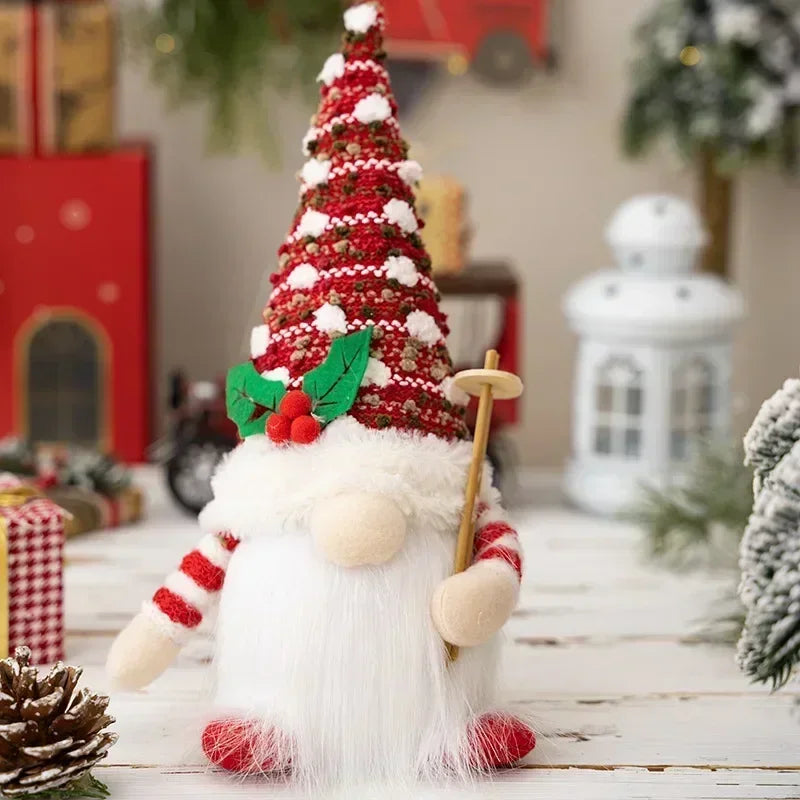 LED Christmas Gnome | Knitted Design with Night Light | Glowing Christmas Decoration | Warm &amp; Cozy