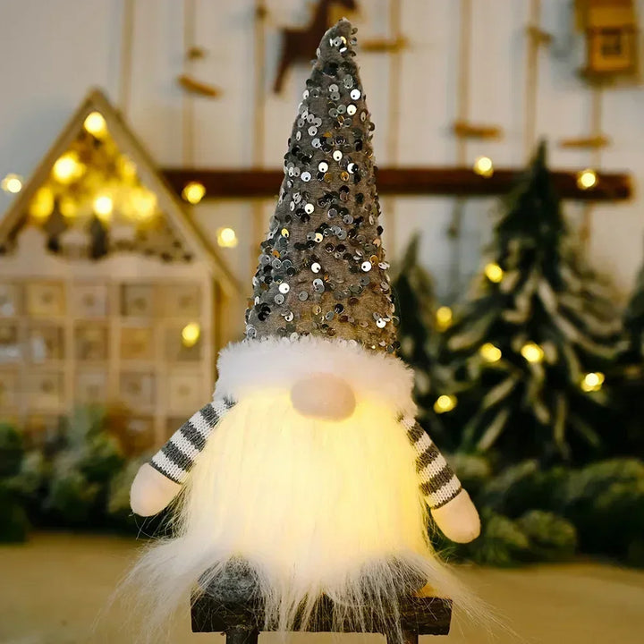 LED Christmas Gnome | Knitted Design with Night Light | Glowing Christmas Decoration | Warm &amp; Cozy