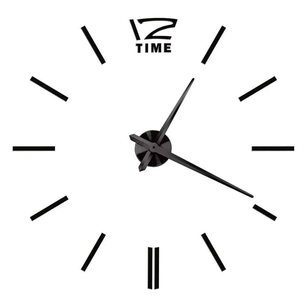 Big Wall Clock DIY 3D Self Adhesive Mirrored Acrylic Wall Clock For Kitchen Dining Room Living Room Creative Home Decor |