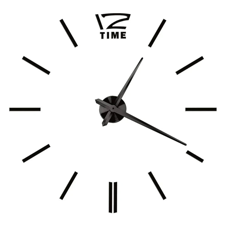Big Wall Clock DIY 3D Self Adhesive Mirrored Acrylic Wall Clock For Kitchen Dining Room Living Room Creative Home Decor |