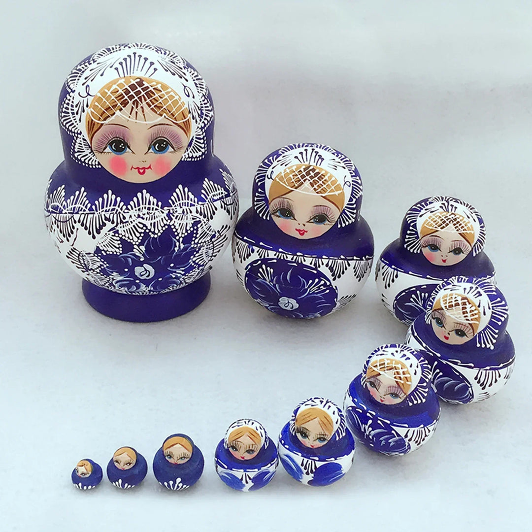 10 pieces/set wooden Russian matryoshka dolls