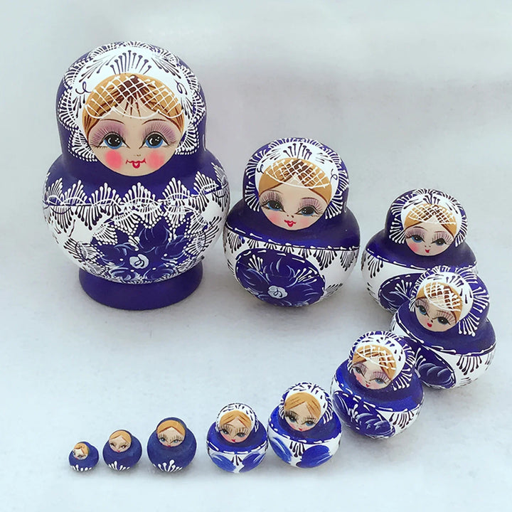 10 pieces/set wooden Russian matryoshka dolls