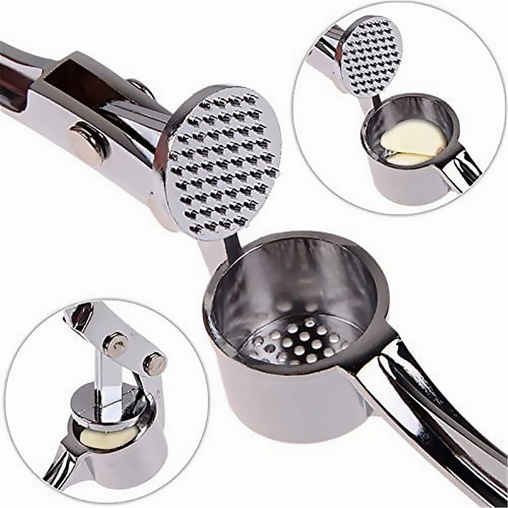 Stainless Steel Garlic Press Chopper: Premium Hand Mill &amp; Masher for Easy Garlic Preparation in the Kitchen