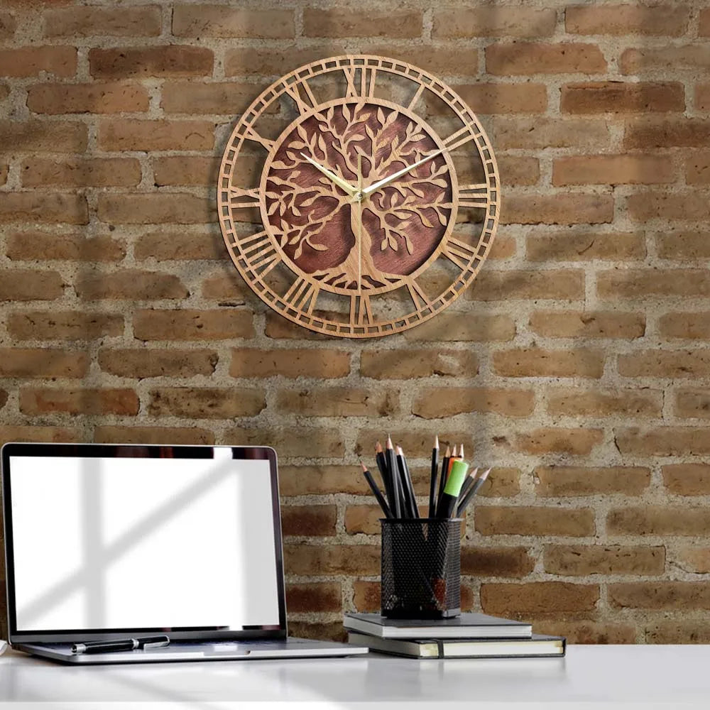 WoodArt | Rustic wall clock made of wood in vintage style