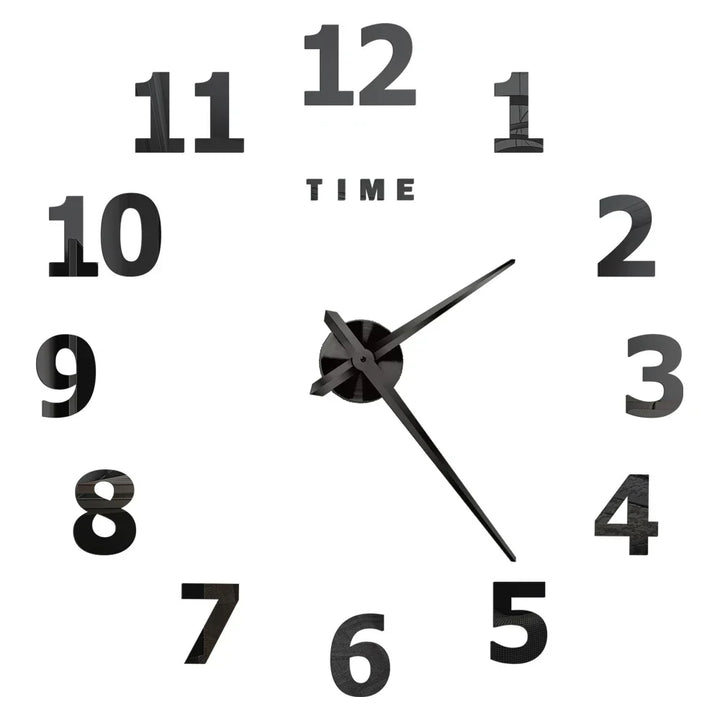 Big Wall Clock DIY 3D Self Adhesive Mirrored Acrylic Wall Clock For Kitchen Dining Room Living Room Creative Home Decor |