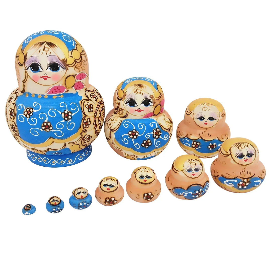 10 pieces/set wooden Russian matryoshka dolls