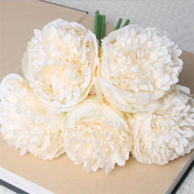 Large Peony Silk Flower Bouquet Set