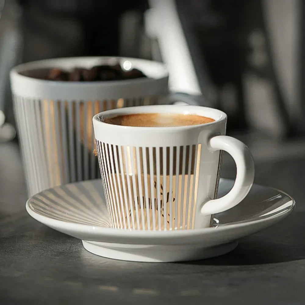 Creative dynamic SLR cup Leopard anamorphic zebra cup Luycho coffee tea cup set with coaster 90ml-225ml