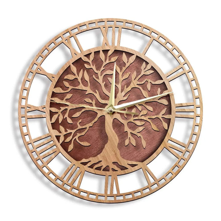 WoodArt | Rustic wall clock made of wood in vintage style