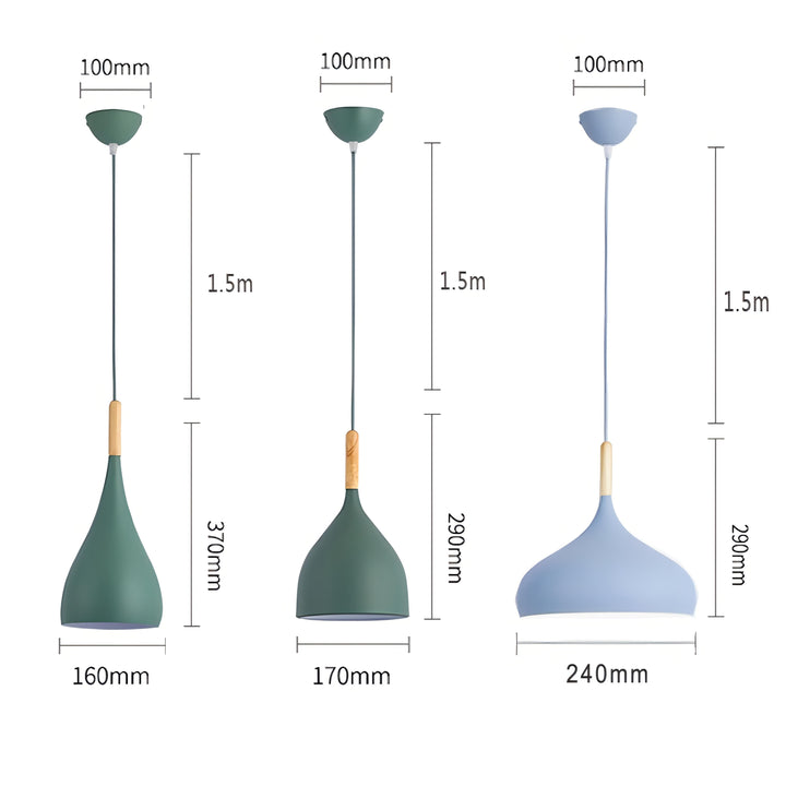 Talon - Modern Drop-Shaped Wooden Pendant Light Scandinavian Ceiling Light