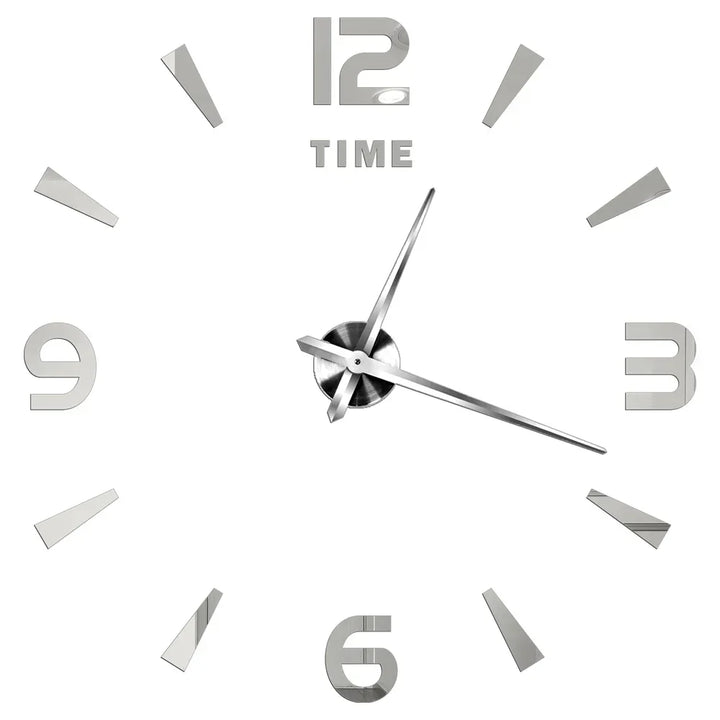 Big Wall Clock DIY 3D Self Adhesive Mirrored Acrylic Wall Clock For Kitchen Dining Room Living Room Creative Home Decor |