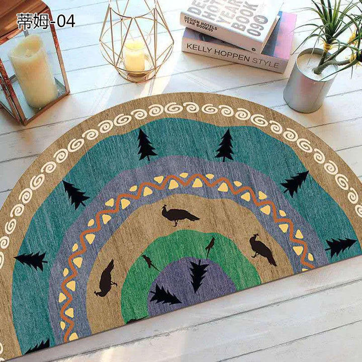 Bohemian non-slip semicircular doormat