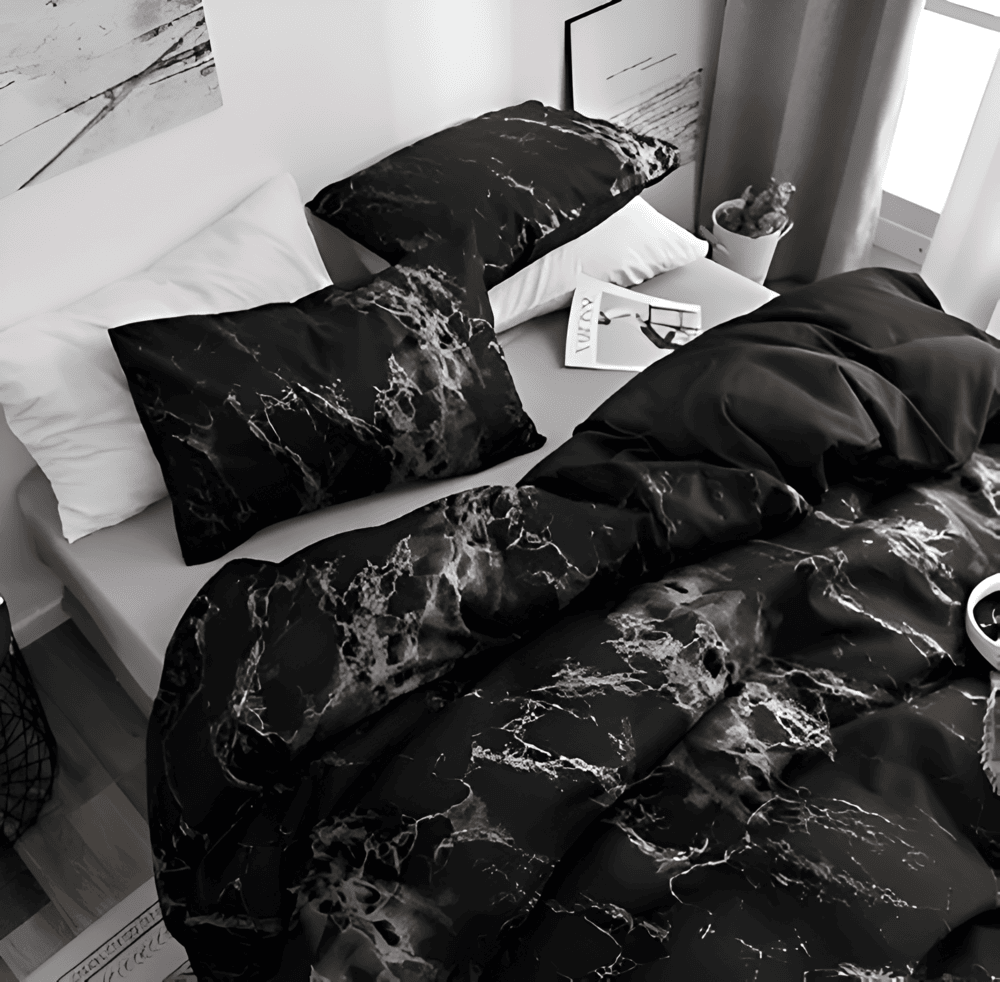 Luxury 3-Piece Bedding Set with Marble Print