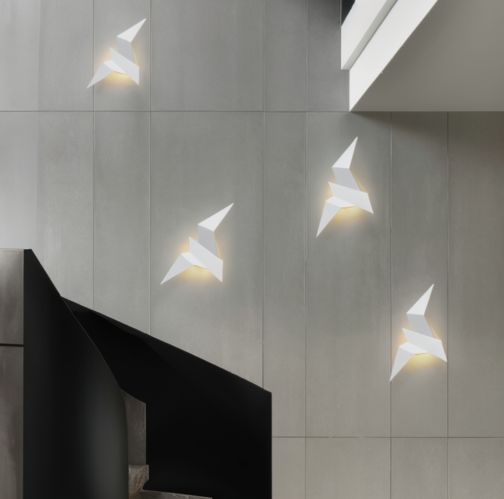 OriTori Wall Light - Geometric Origami Bird Wall Light - Japanese Style Wall Light Design