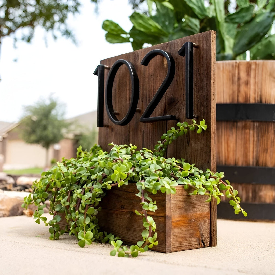 Black Full House Number - House Number Modern - House Number Sign