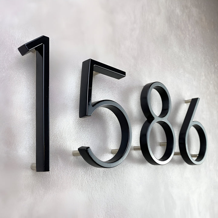 Black Full House Number - House Number Modern - House Number Sign