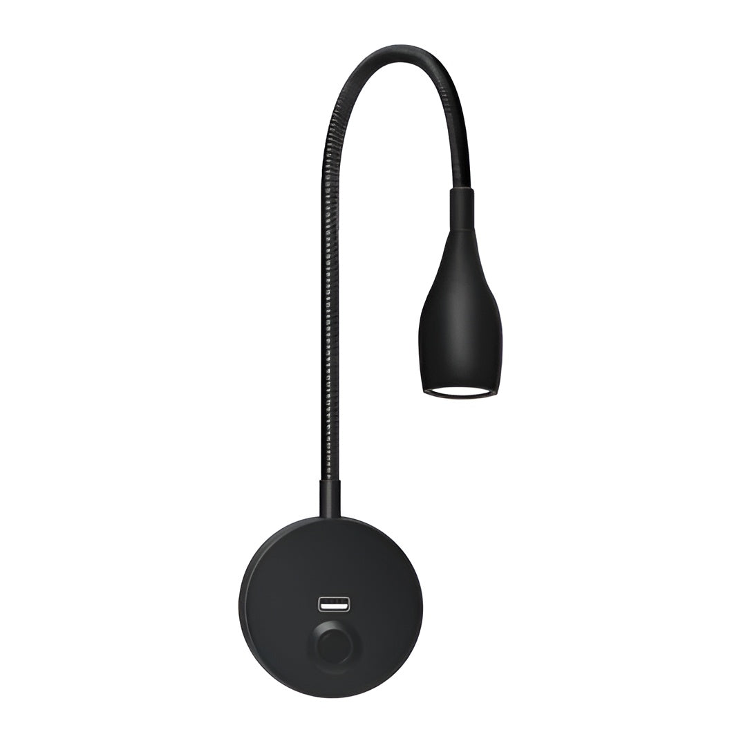 TouchGlow - 2-in-1-Swan-neck wall lamp with USB charger for cozy reading evenings