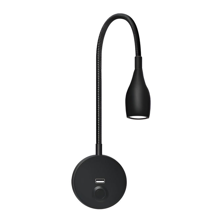TouchGlow - 2-in-1-Swan-neck wall lamp with USB charger for cozy reading evenings