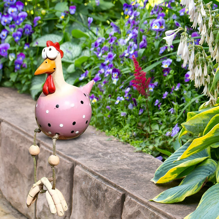 Large Eyes Chicken Statue - Weatherproof Resin Craft - Rooster Garden Statue