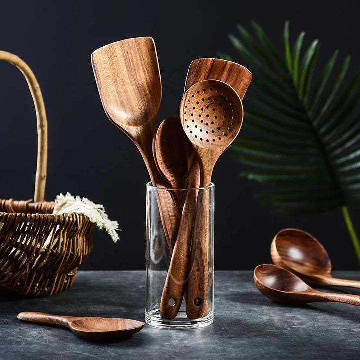 AcaciaLuxe – Versatile Kitchen Set with Natural Elegance