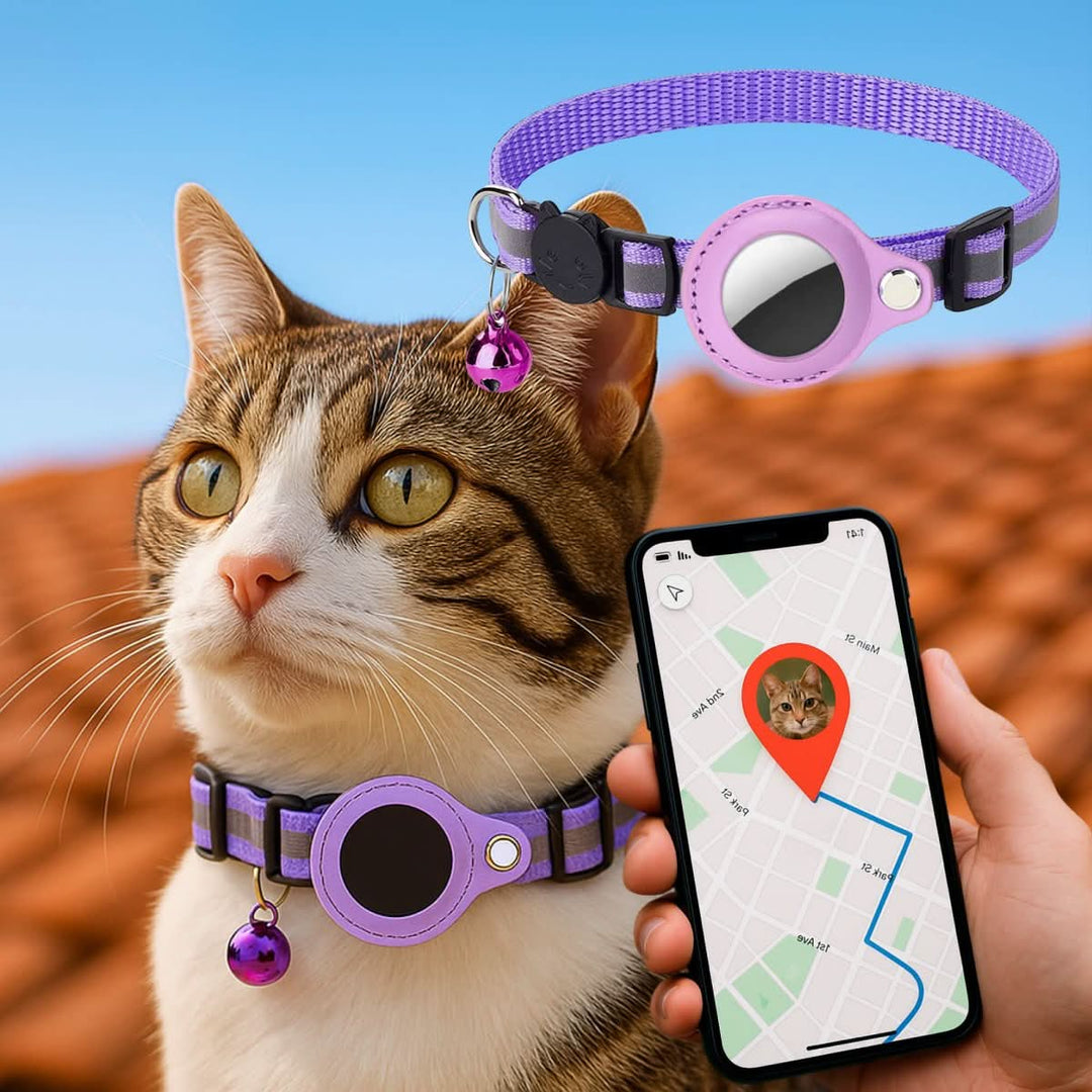 GPS Collar for Cats with Reflective Design