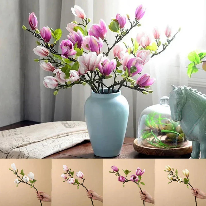 Lifelike artificial magnolia branches